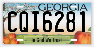 GA license plate CQI6281