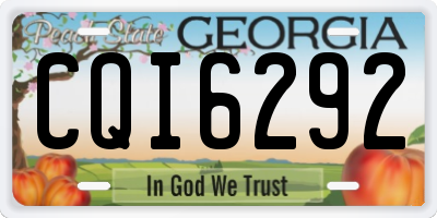 GA license plate CQI6292