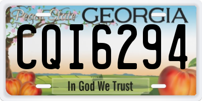 GA license plate CQI6294
