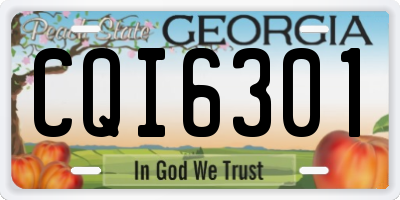 GA license plate CQI6301