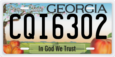 GA license plate CQI6302