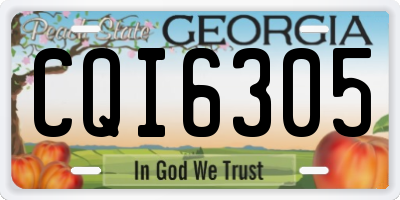 GA license plate CQI6305