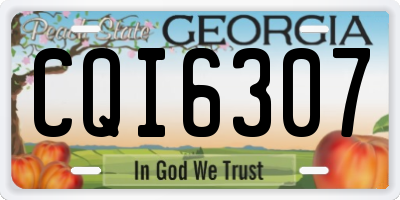 GA license plate CQI6307