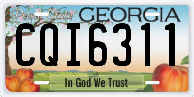 GA license plate CQI6311