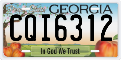 GA license plate CQI6312