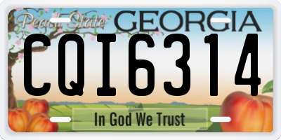 GA license plate CQI6314