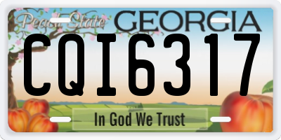 GA license plate CQI6317