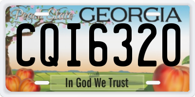 GA license plate CQI6320