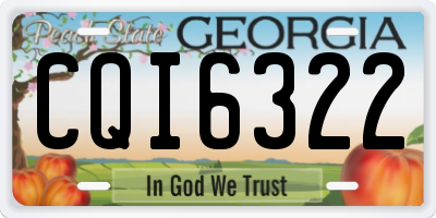 GA license plate CQI6322