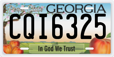 GA license plate CQI6325