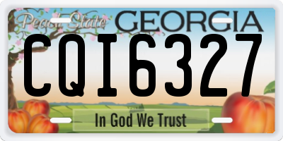 GA license plate CQI6327