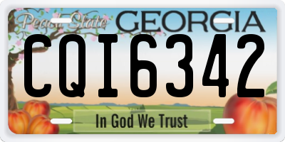 GA license plate CQI6342