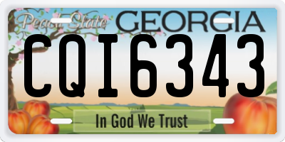 GA license plate CQI6343