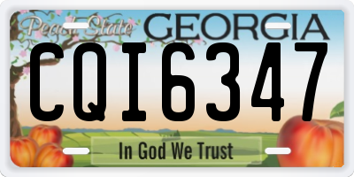 GA license plate CQI6347