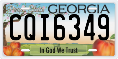 GA license plate CQI6349