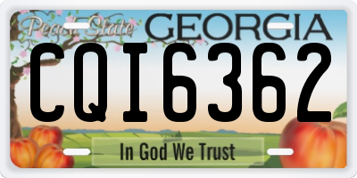 GA license plate CQI6362