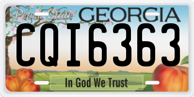 GA license plate CQI6363