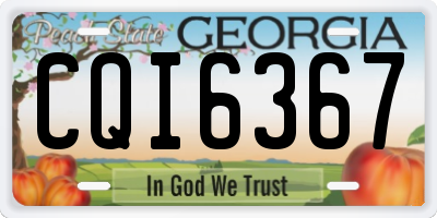 GA license plate CQI6367