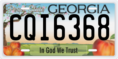 GA license plate CQI6368