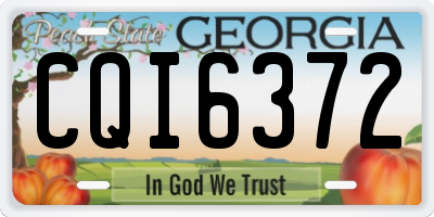 GA license plate CQI6372
