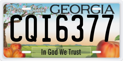 GA license plate CQI6377