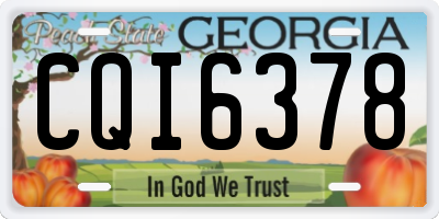 GA license plate CQI6378