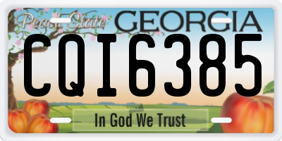 GA license plate CQI6385