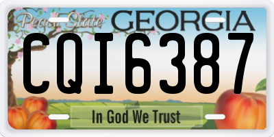 GA license plate CQI6387