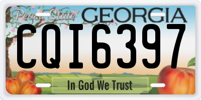 GA license plate CQI6397
