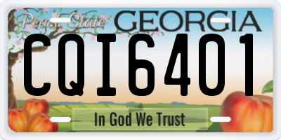 GA license plate CQI6401