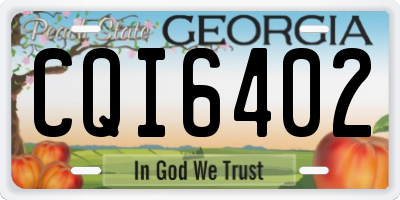 GA license plate CQI6402