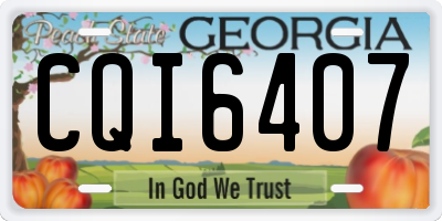 GA license plate CQI6407