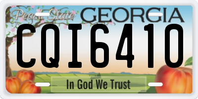 GA license plate CQI6410