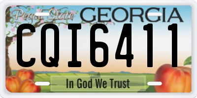 GA license plate CQI6411