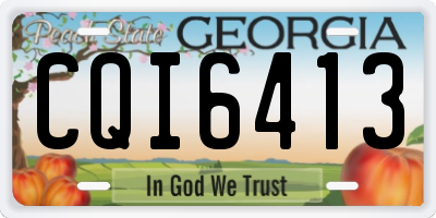 GA license plate CQI6413