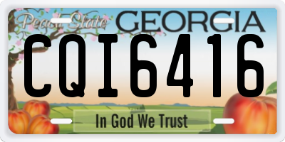 GA license plate CQI6416