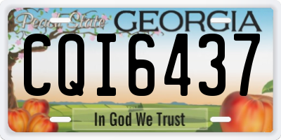 GA license plate CQI6437