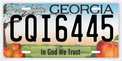 GA license plate CQI6445