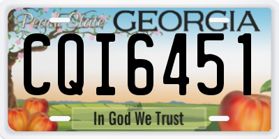 GA license plate CQI6451