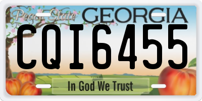 GA license plate CQI6455