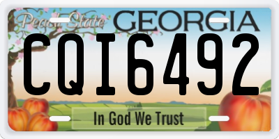 GA license plate CQI6492