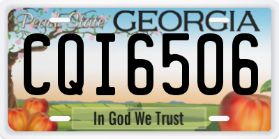 GA license plate CQI6506
