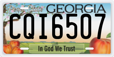 GA license plate CQI6507