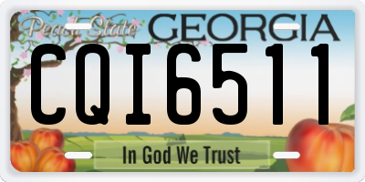 GA license plate CQI6511