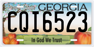 GA license plate CQI6523