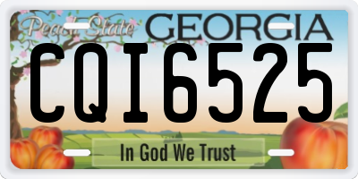GA license plate CQI6525