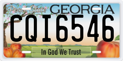GA license plate CQI6546