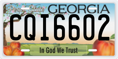 GA license plate CQI6602