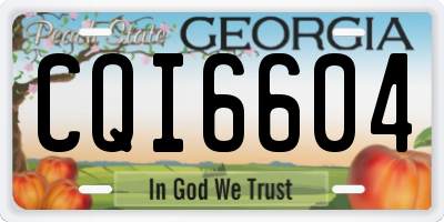 GA license plate CQI6604