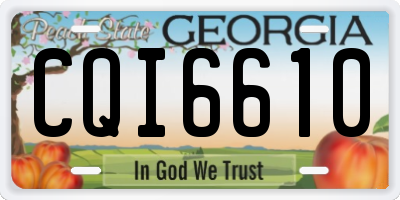 GA license plate CQI6610